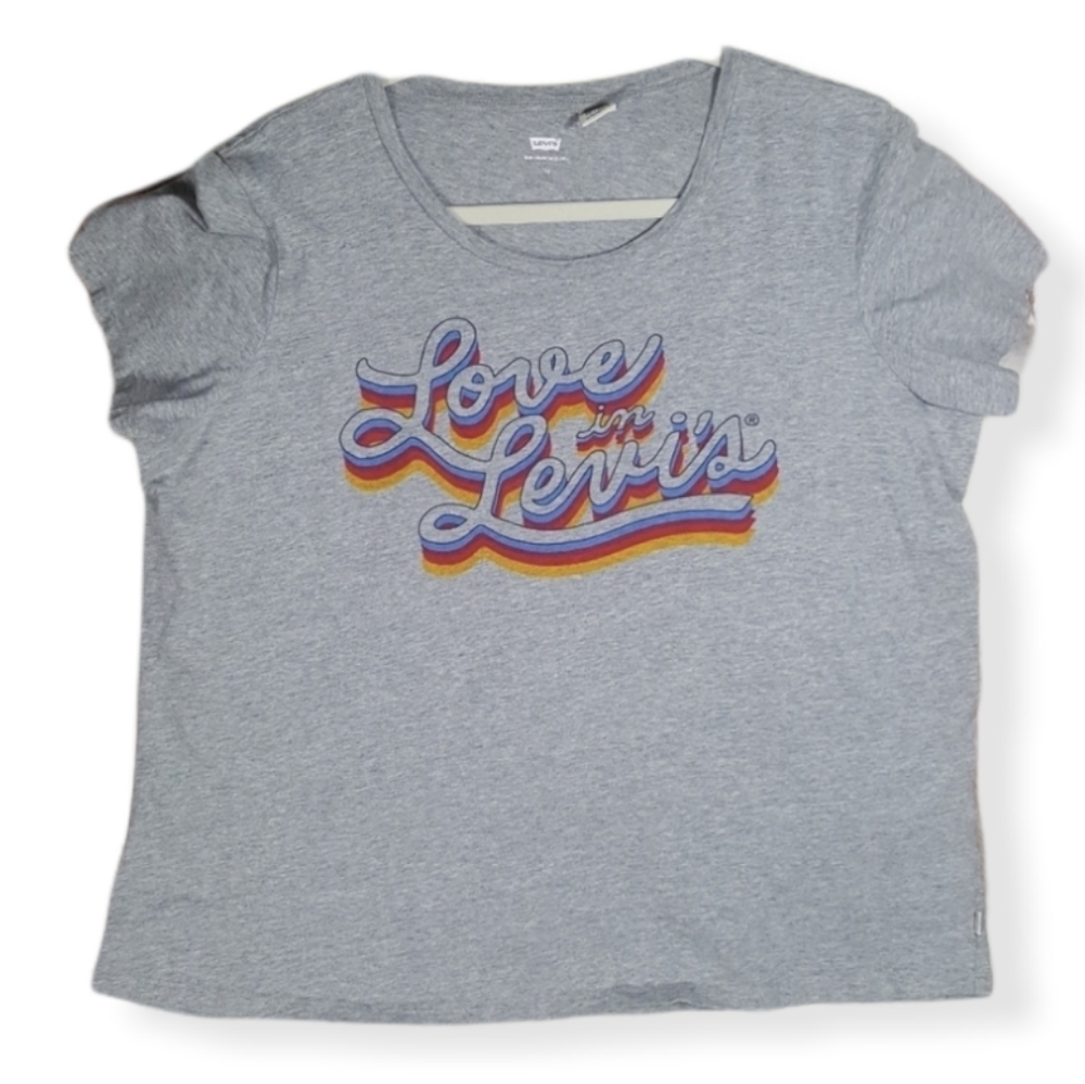Levi's Gray "Love in Levi's" Graphic Short Sleeve Tee 1X